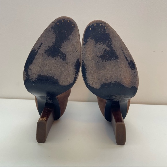 Alexander Wang Gia Suede Heeled boots sock bootie Ankle Size 37.5 leather brown - Picture 8 of 14